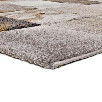 Alfombras 100% Polipropileno HEAT-SET FRISÈ Alfombra geométrica cuadrado multi 80x150